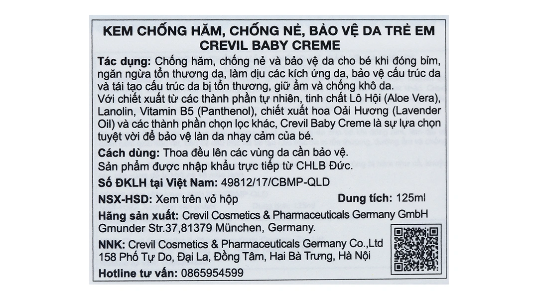 Kem Crevil Baby chống hăm tã, dưỡng ẩm cho bé hũ 150ml - 5