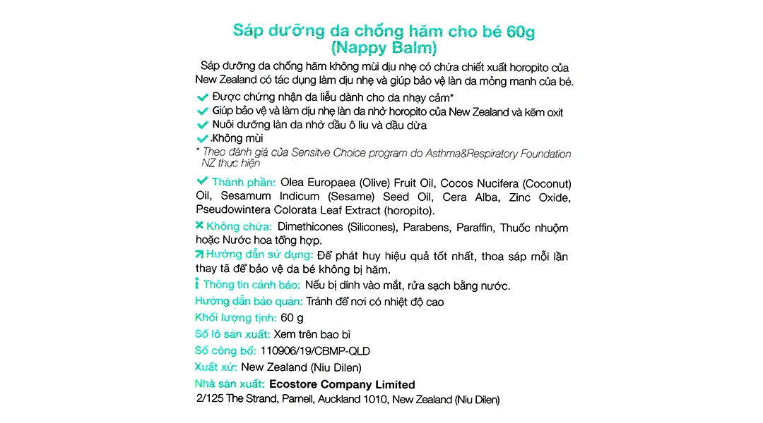 Sáp Ecostore chống hăm tã, bảo vệ da cho bé hũ 60g - 3