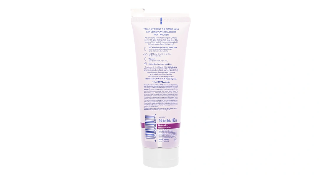 Sữa dưỡng thể Nivea Extra Bright dưỡng trắng da ban đêm tuýp 180ml - 1