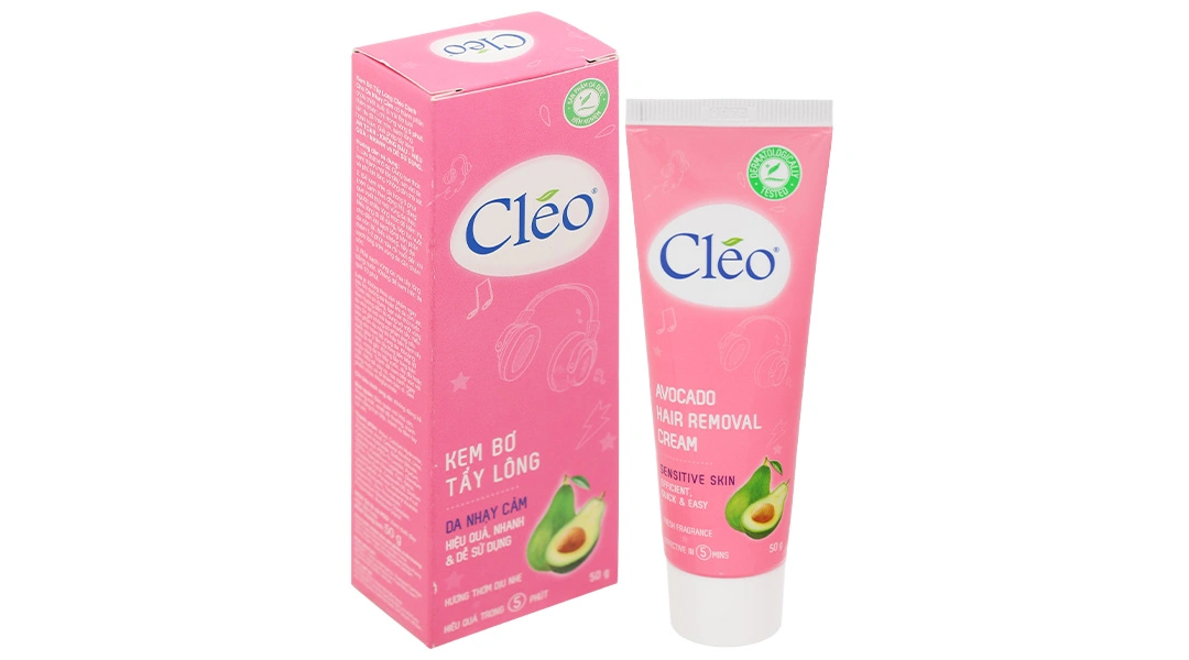 Kem tẩy lông Cléo Avocado Hair Removal Cream cho da nhạy cảm tuýp 50g - 