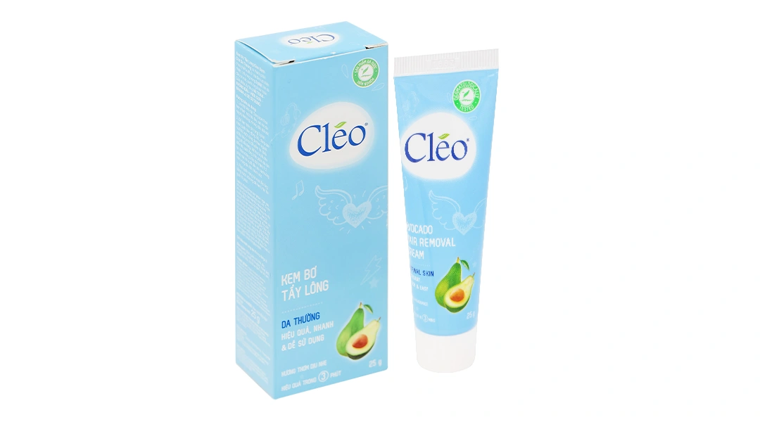 Kem tẩy lông Cléo Avocado Hair Removal Cream cho da thường tuýp 25g - 