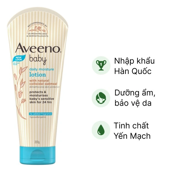 Sữa dưỡng thể Aveeno Baby bảo vệ, dưỡng ẩm cho da em bé suốt 24h