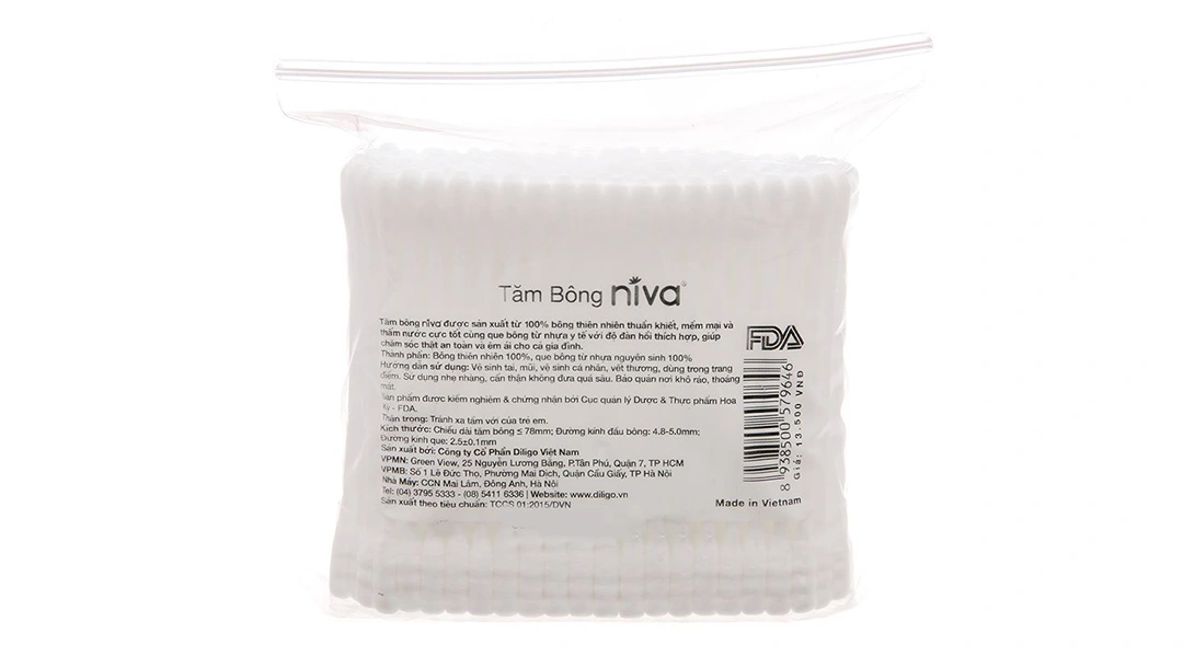 Bông ráy tai Niva đầu tròn, xoắn 200 que gói 200 cây - 1