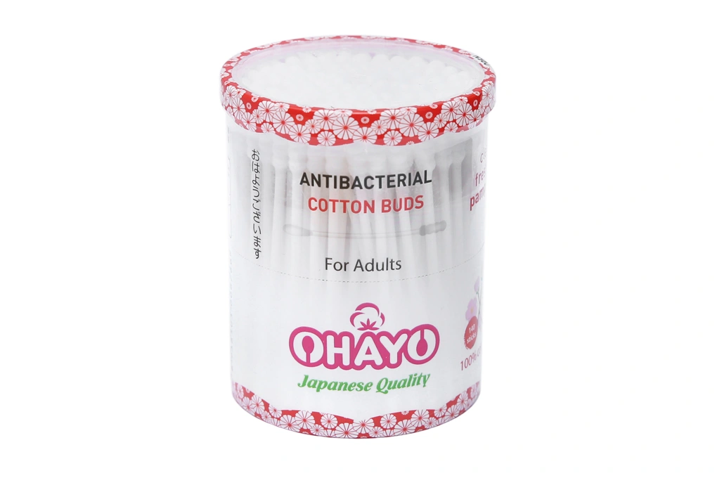 Tăm bông người lớn Ohayo JP01 đầu xoắn/tròn hũ 140 que - 