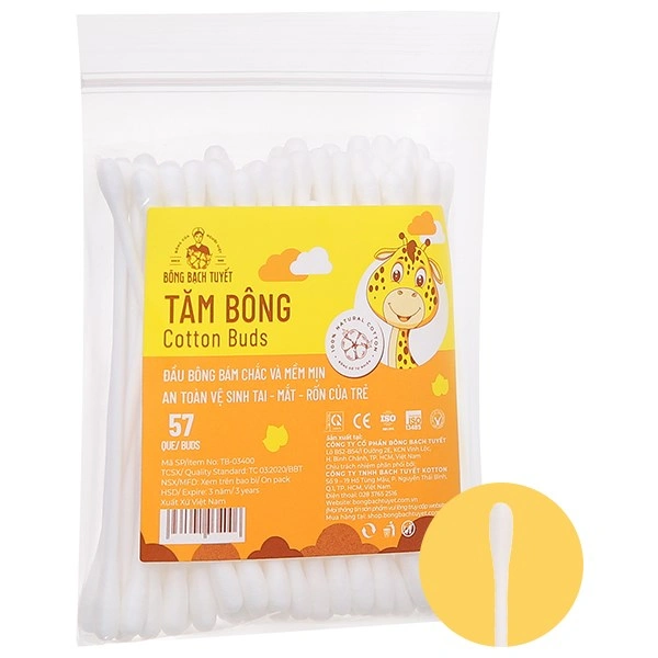 Tăm bông trẻ em Bông Bạch Tuyết đầu tròn