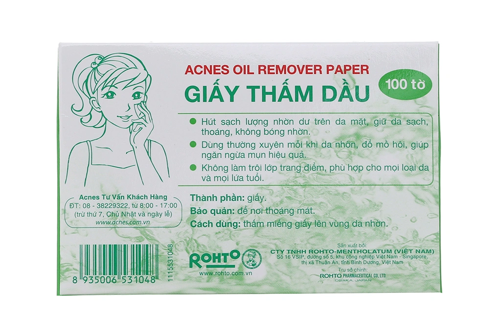 Giấy thấm dầu Acnes hút dầu nhờn trên da gói 100 miếng - 1