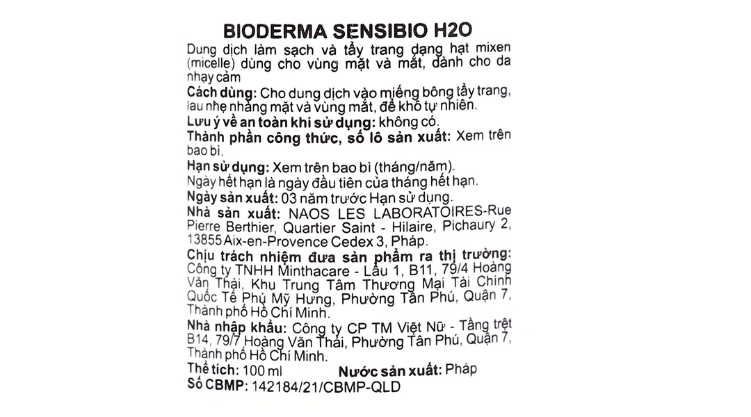 Nước tẩy trang Bioderma Sensibio H2O làm sạch sâu cho da nhạy cảm chai 500ml - 20