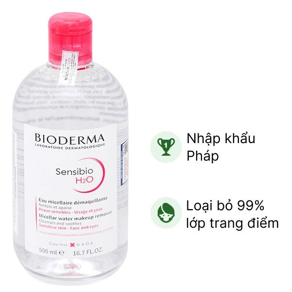 Nước tẩy trang Bioderma Sensibio H2O làm sạch sâu cho da nhạy cảm