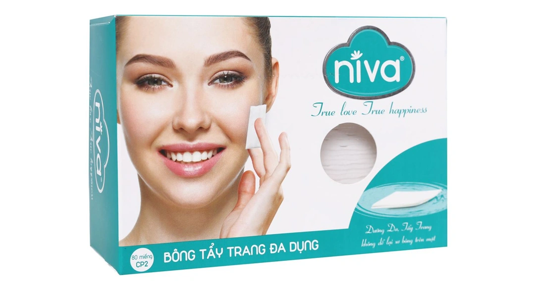 Bông tẩy trang đa dụng Niva an toàn, dịu nhẹ cho da hộp 80 miếng - 