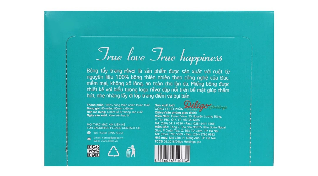 Bông tẩy trang đa dụng Niva an toàn, dịu nhẹ cho da hộp 80 miếng - 2