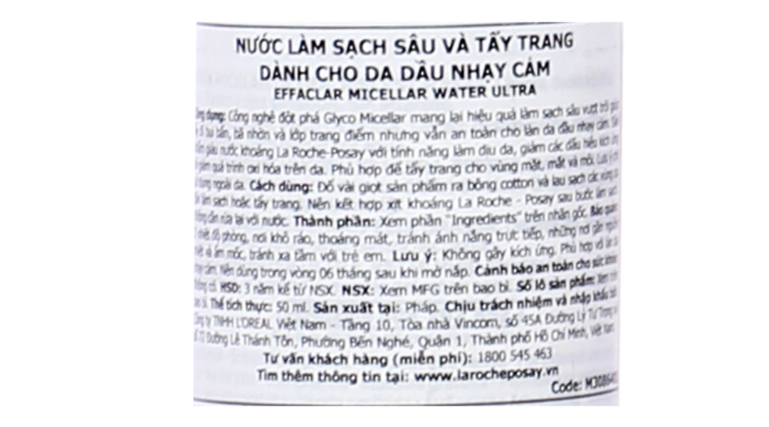 Nước tẩy trang La Roche-Posay Effaclar Ultra cho da dầu chai 50ml - 2