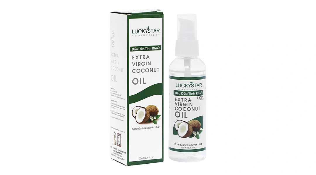 Dầu dừa tinh khiết LuckyStar giúp tóc bóng mượt, giảm gàu chai 100ml - 