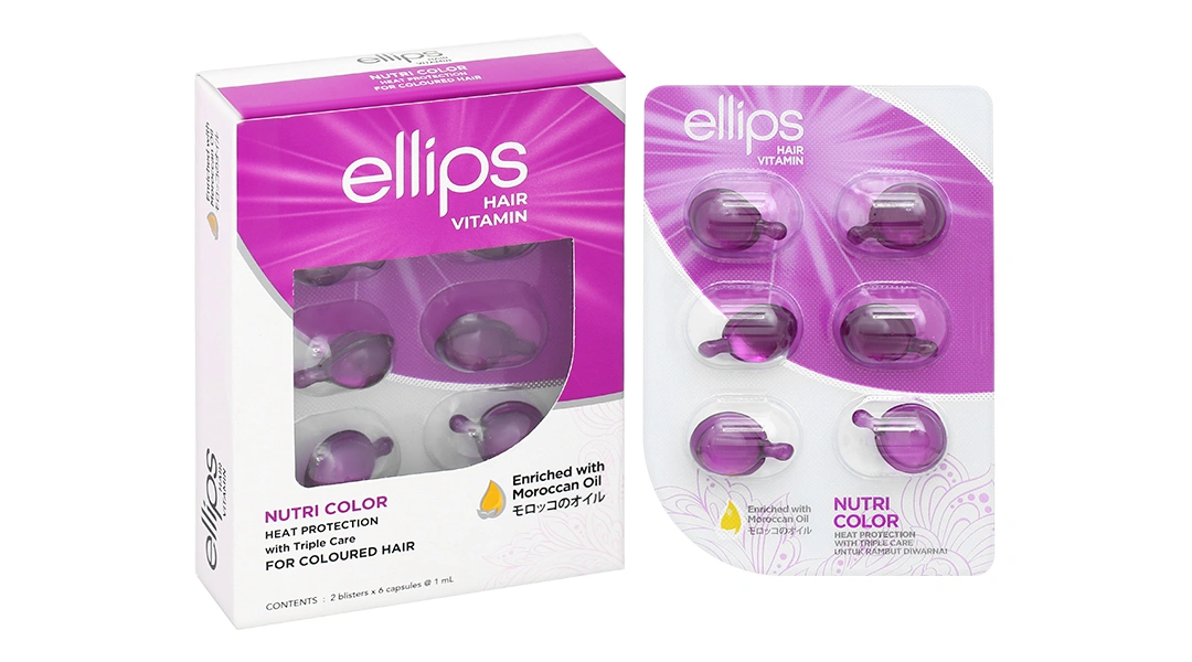Serum dưỡng tóc Ellips Hair Vitamin dành cho tóc nhuộm hộp 12 viên - 