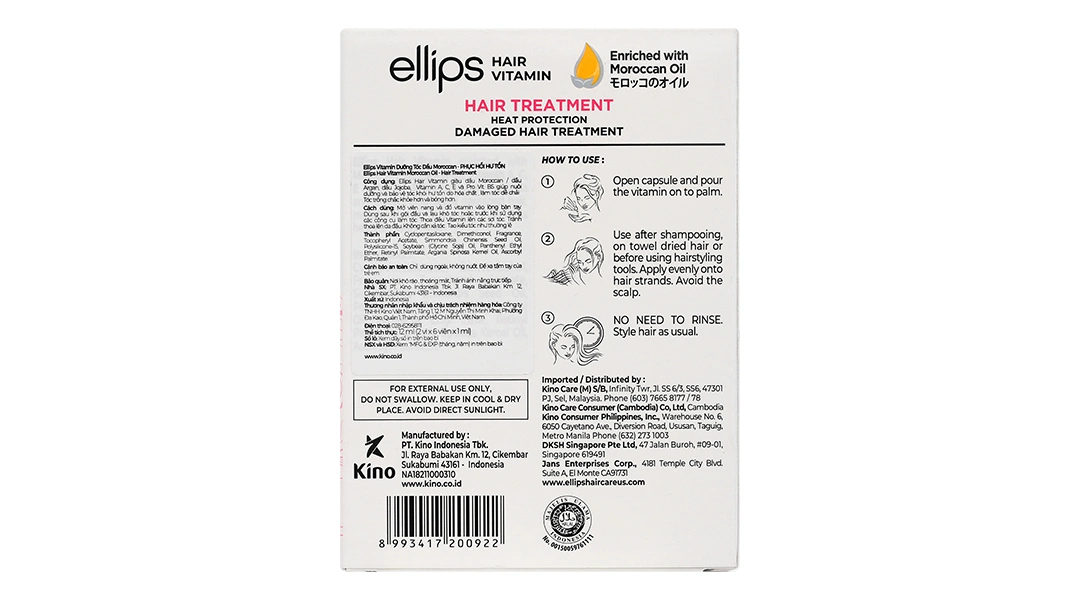 Serum dưỡng tóc Ellips Hair Vitamin dành cho tóc nhuộm hộp 12 viên - 11