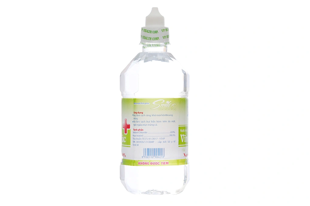 Nước muối Vĩnh Phúc Smiles sạch răng, giữ hơi thở thơm tho chai 1000ml - 
