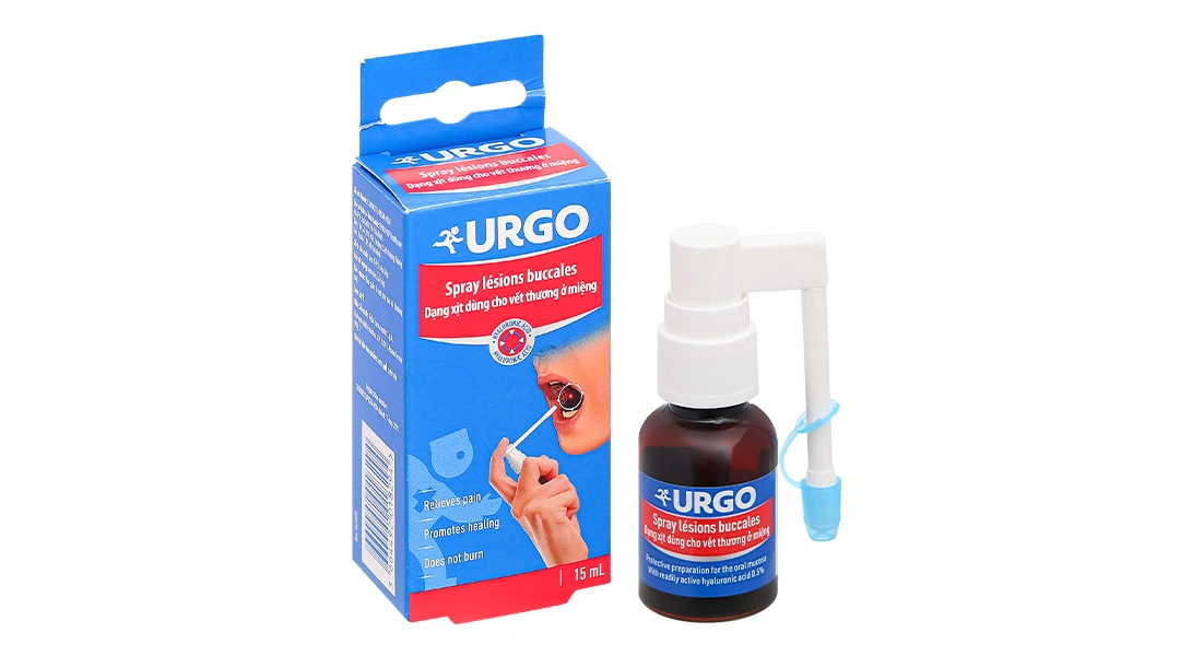 Xịt sát khuẩn URGO Spray Lésions Buccales dùng cho vết thương miệng (1 chai x 15ml) - 
