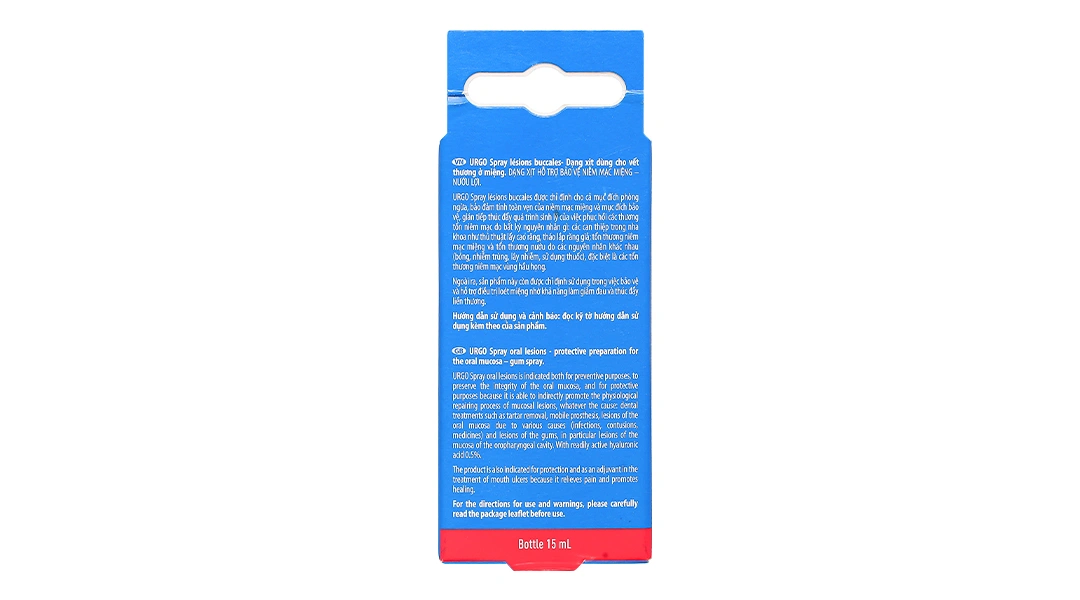 Xịt sát khuẩn URGO Spray Lésions Buccales dùng cho vết thương miệng (1 chai x 15ml) - 1
