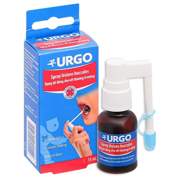 Xịt sát khuẩn URGO Spray Lésions Buccales dùng cho vết thương ở miệng