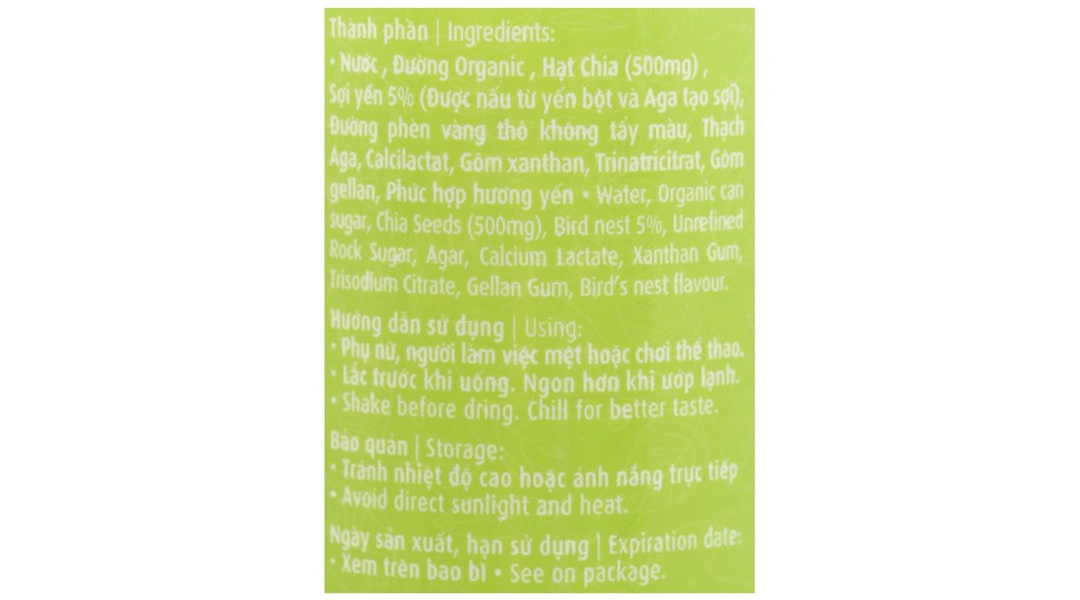 Nước yến sào hạt chia Green Bird chai 185ml - 11