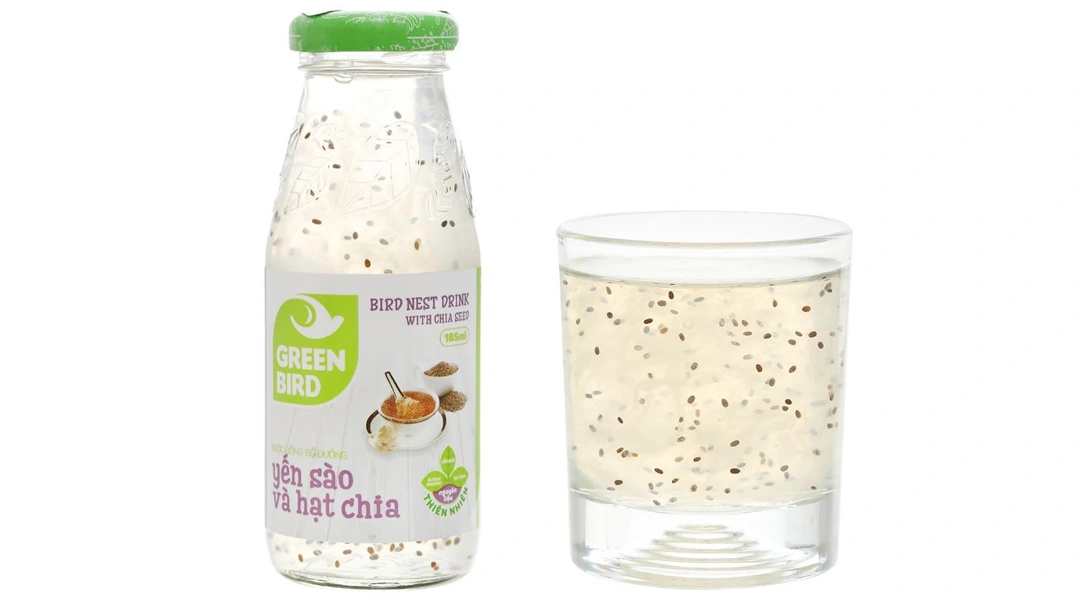Nước yến sào hạt chia Green Bird chai 185ml - 12