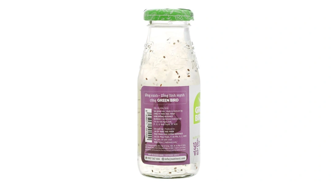 Nước yến sào hạt chia Green Bird chai 185ml - 30