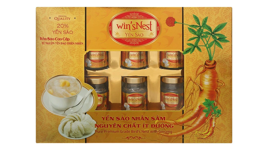 Yến Sào Win'snest Nhân Sâm Nguyên Chất Ít Đường Hộp 420Ml (6 Lọ x 70Ml) - 1