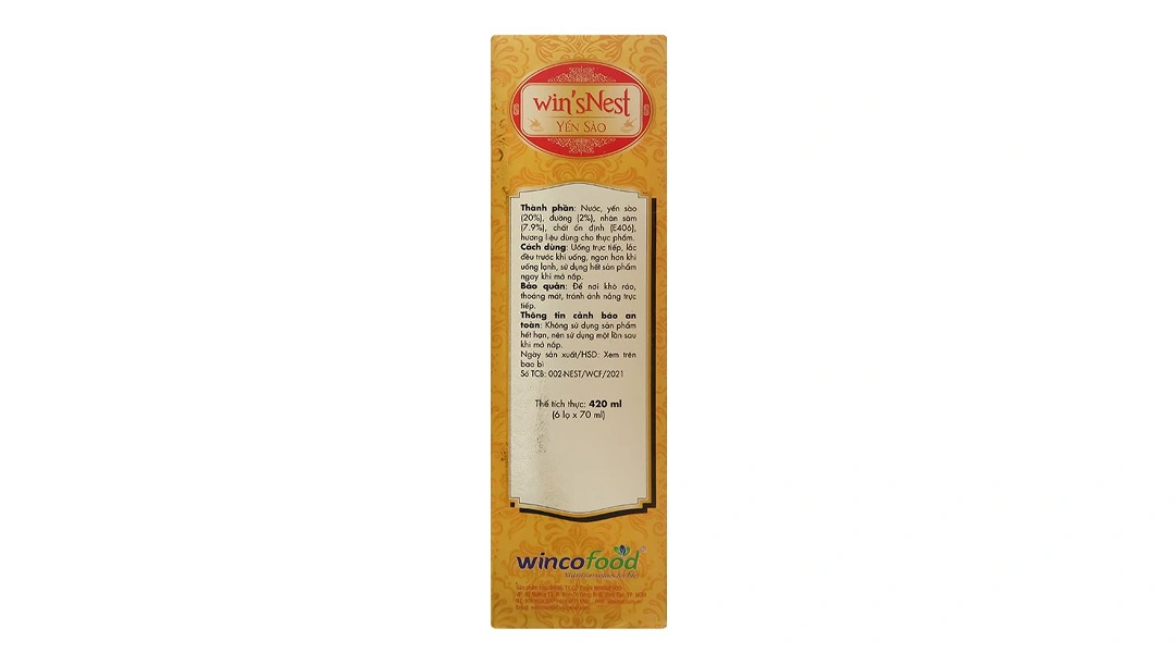 Yến Sào Win'snest Nhân Sâm Nguyên Chất Ít Đường Hộp 420Ml (6 Lọ x 70Ml) - 4