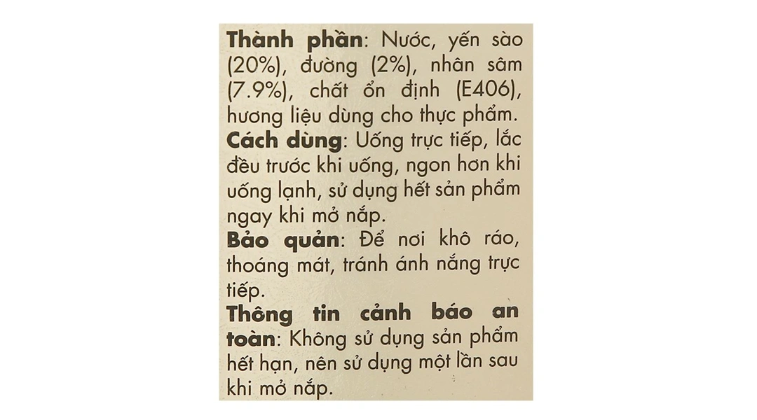 Yến Sào Win'snest Nhân Sâm Nguyên Chất Ít Đường Hộp 420Ml (6 Lọ x 70Ml) - 5