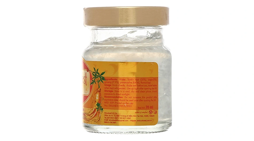 Yến Sào Win'snest Nhân Sâm Nguyên Chất Ít Đường Hộp 420Ml (6 Lọ x 70Ml) - 6