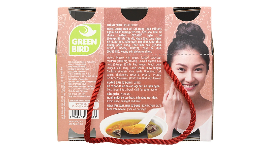 Chè Dưỡng Nhan Tổ Yến Và Trùng Thảo Green Bird Nutrinest lốc 6 chai x 175ml - 7