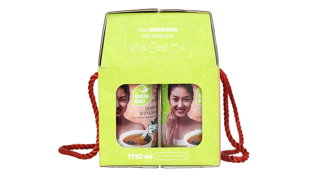 Chè Dưỡng Nhan Tổ Yến Và Trùng Thảo Green Bird Nutrinest lốc 6 chai x 175ml - 9