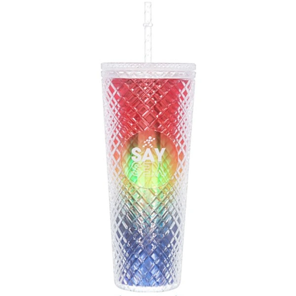 Ly nhựa 2 lớp kèm ống hút 750 ml DMX K750PP53C