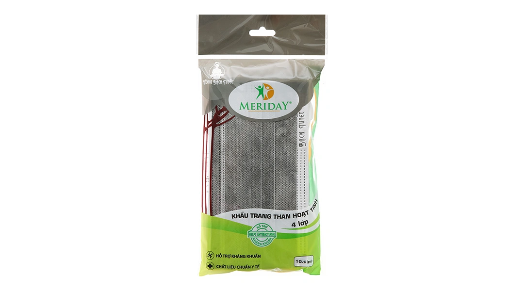 Khẩu trang y tế Meriday 4 lớp màu xám gói 10 cái - 1