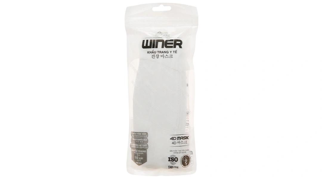Khẩu trang y tế Winer KF94 4D màu trắng gói 10 cái - 