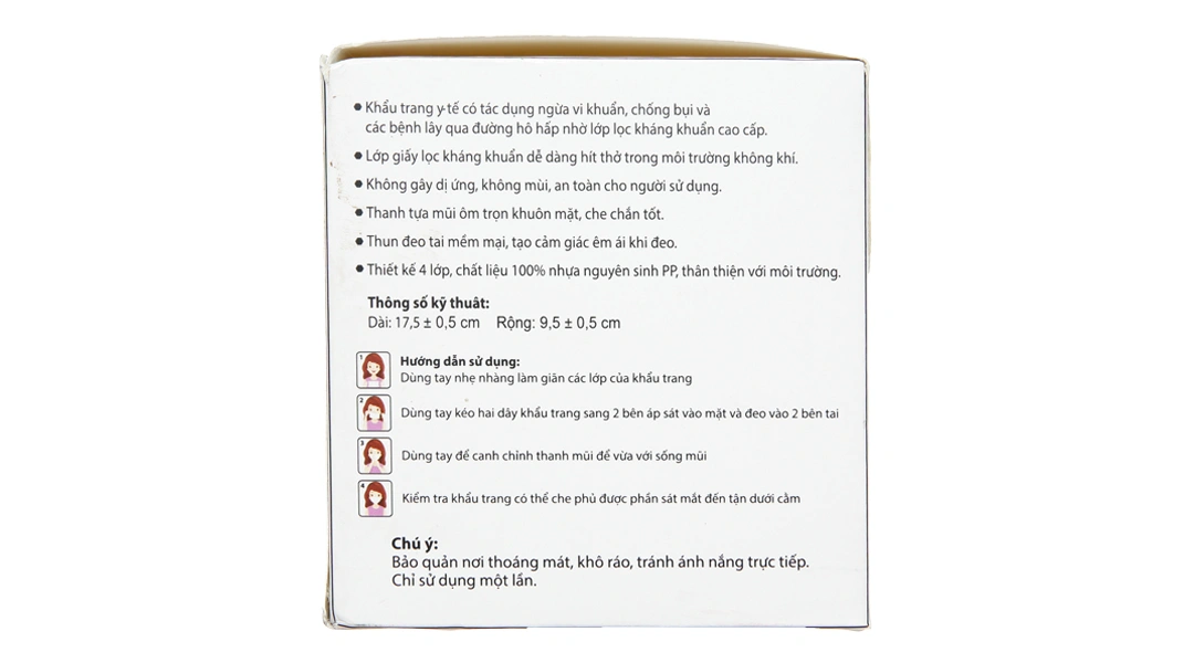 Khẩu trang y tế Trí Đức 4 lớp màu xám hộp 50 cái - 14