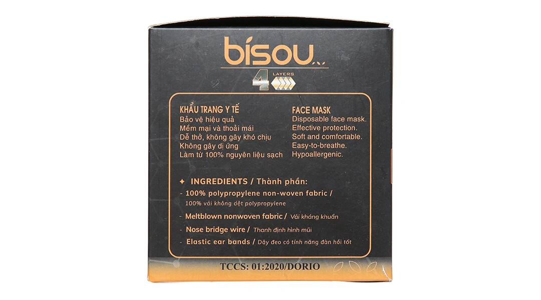 Khẩu trang y tế Bísou 4 lớp màu xanh hộp 50 cái - 8