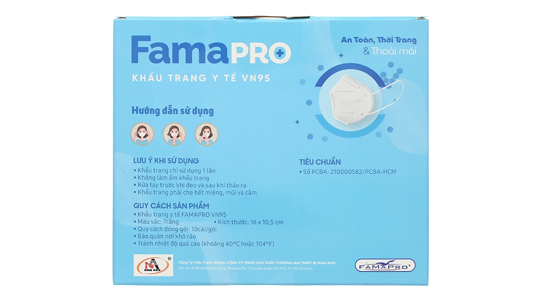 Khẩu trang y tế Famapro VN95 4 lớp màu trắng hộp 10 cái - 2