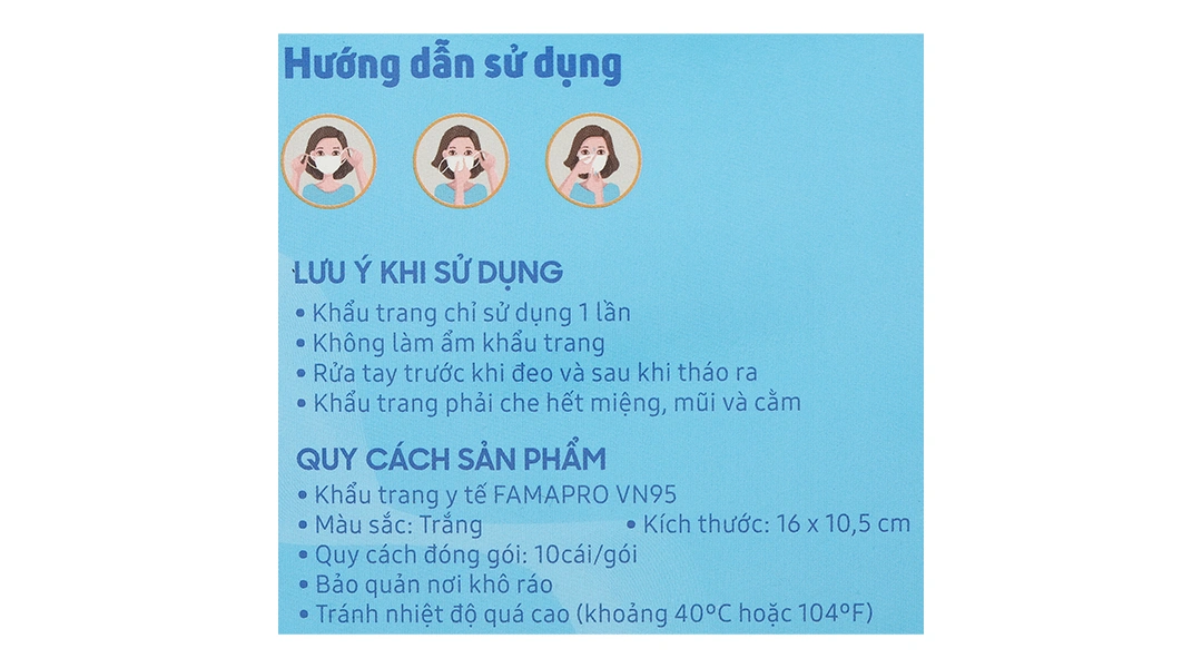 Khẩu trang y tế Famapro VN95 4 lớp màu trắng hộp 10 cái - 5