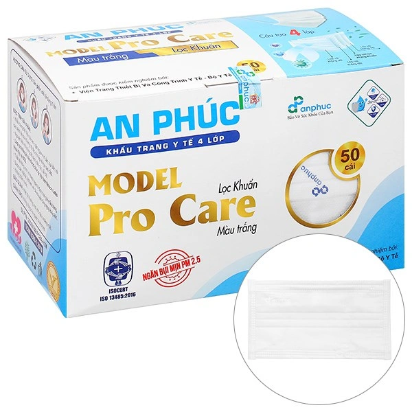 Khẩu trang y tế An Phúc 4 lớp màu trắng