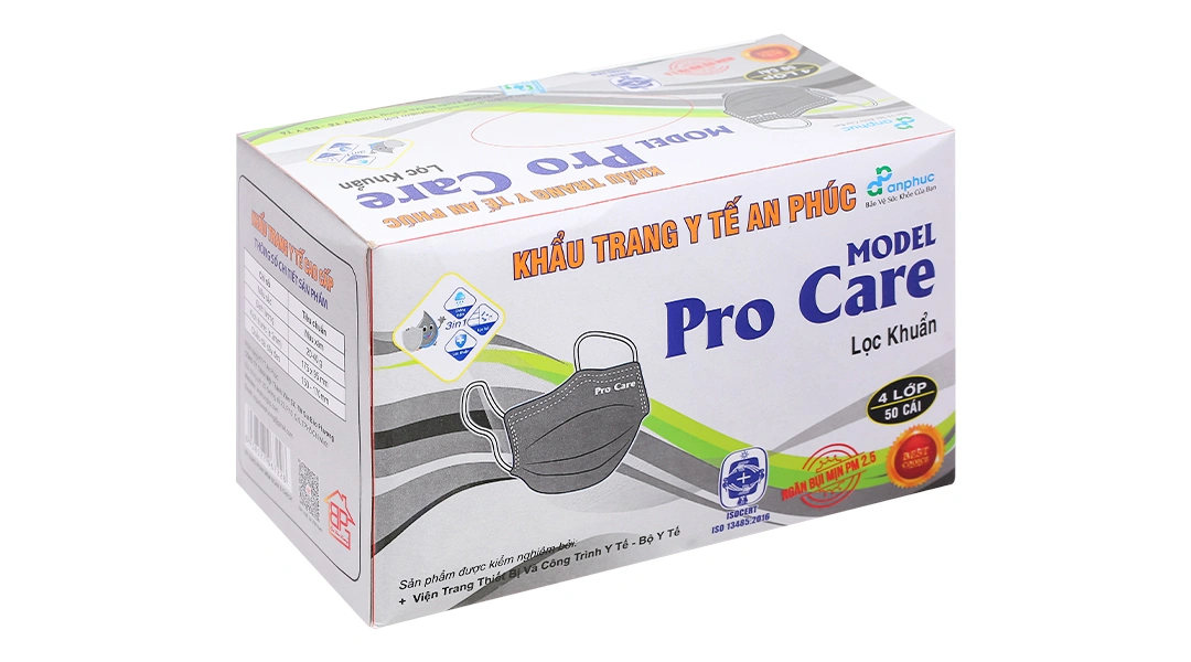 Khẩu trang y tế An Phúc 4 lớp màu trắng hộp 50 cái - 7