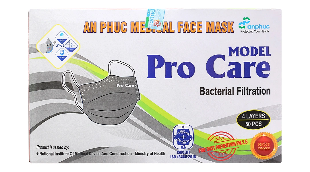 Khẩu trang y tế An Phúc 4 lớp màu trắng hộp 50 cái - 9