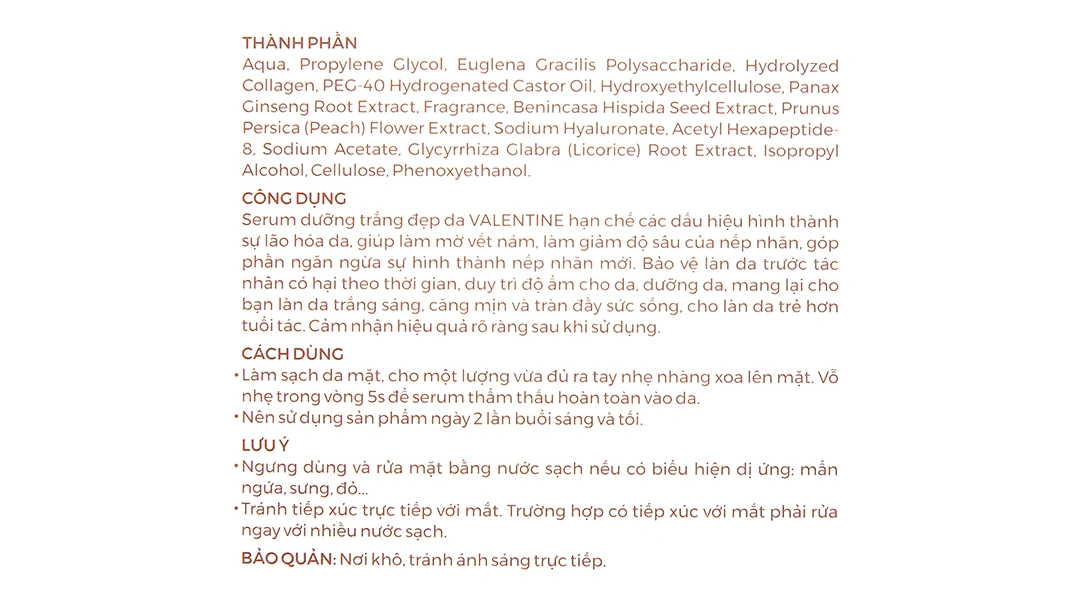 Serum Valentine dưỡng trắng đẹp da lọ 10ml - 3
