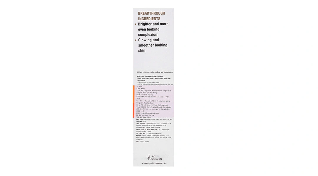 Serum Balance vitamin C làm trắng da, giảm thâm chai 30ml - 6