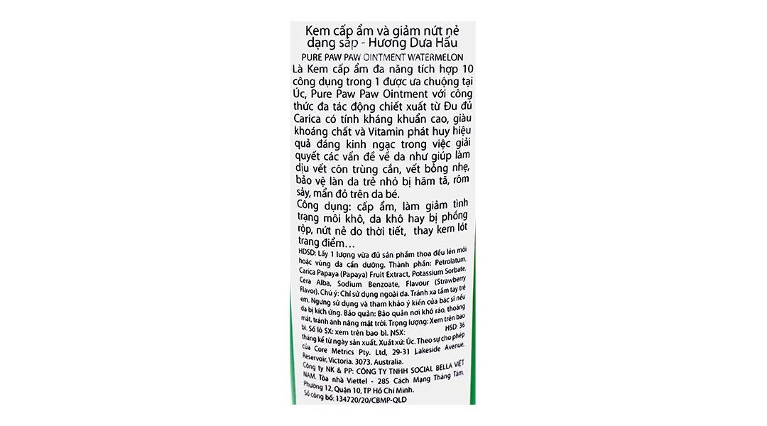 Kem Pure Paw Paw Ointment làm mịn da, cấp ẩm, giảm nứt nẻ tuýp 25g - 6