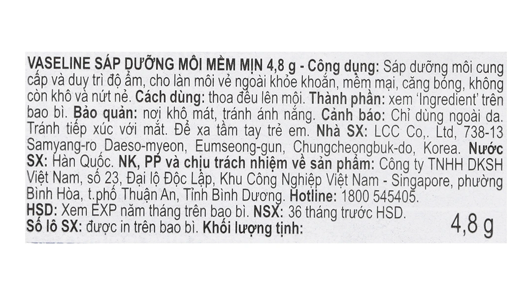 Sáp dưỡng môi Vaseline Rosy Lips cung cấp độ ẩm và dưỡng chất cho môi thỏi 4.8g - 20