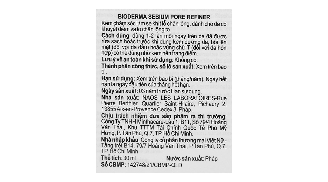 Kem dưỡng da Bioderma Sébium Pore Refiner giúp se khít lỗ chân lông tuýp 30ml - 5