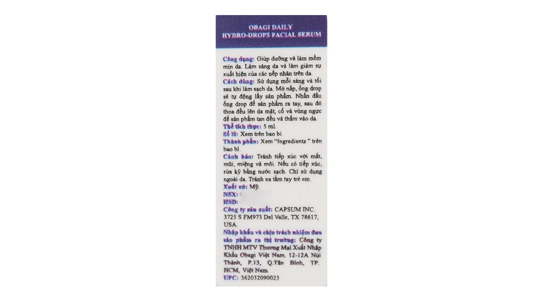 Serum Obagi Daily Hydro-Drops giúp dưỡng ẩm phục hồi da chai 5ml - 4