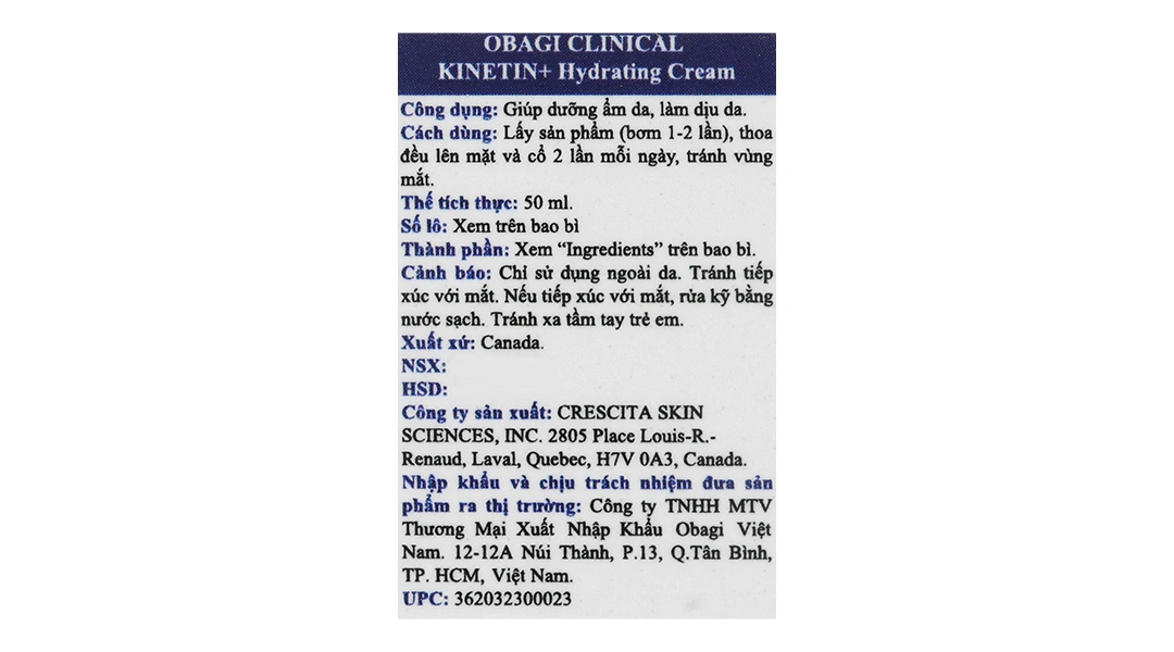 Kem dưỡng Obagi Clinical Kinetin+ giúp phục hồi da, giảm kích ứng chai 50ml - 6