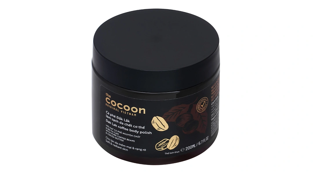Tẩy tế bào chết Cocoon hạt cà phê làm sạch da chết cơ thể hũ 200ml - 