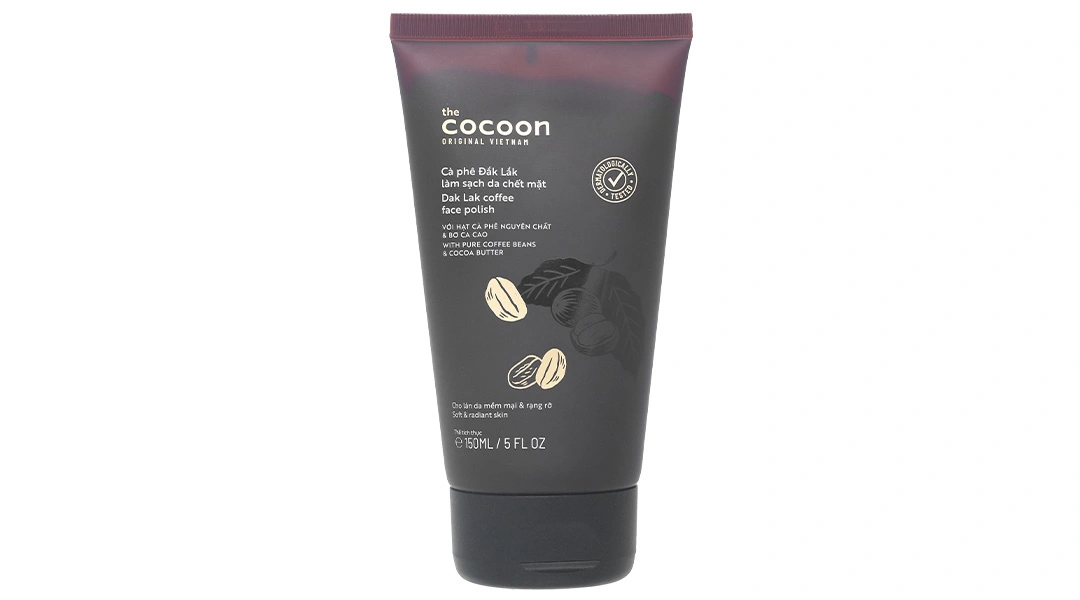 Tẩy tế bào chết Cocoon hạt cà phê Đắk Lắk làm sạch da mặt tuýp 150ml - 